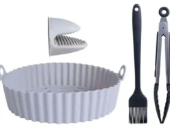 AGK NORDIC Air Fryer sæt Form+tang+pensel+ovnhandske