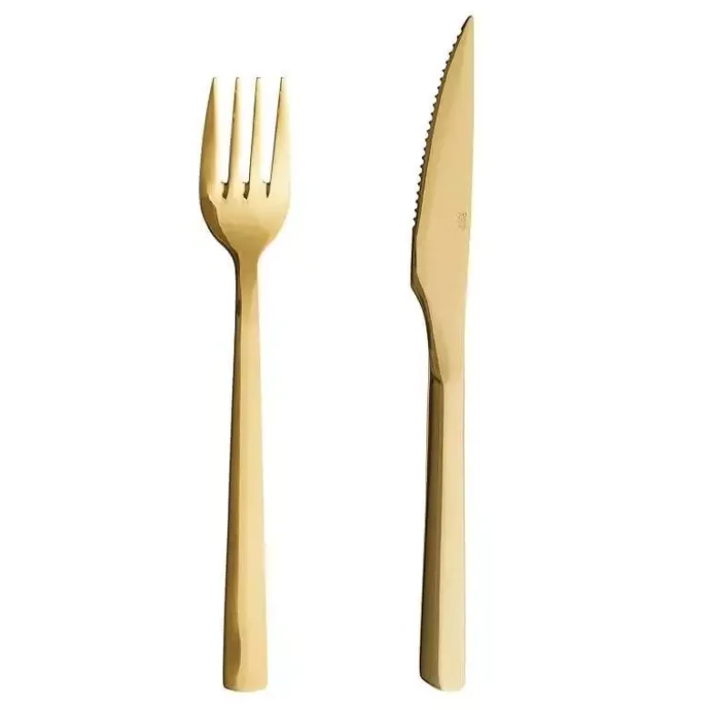 Aida RAW steaksæt guldfarvet 8 dele