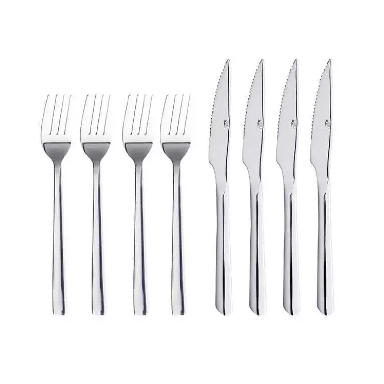 Aida RAW steaksæt i blank 8 dele i gaveæske