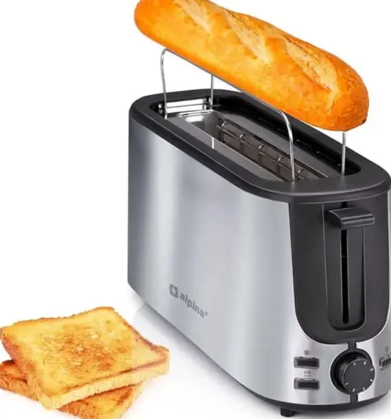 Alpina brødrister 2 skriver long slot rustfrit stål 1000 W