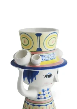 Bjørn Wiinblad vase Lady with hat vase blå H20,5 cm