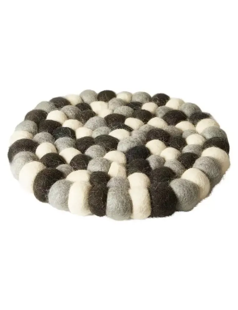 Bordskåner uld Ø20 cm sort/grå/natur