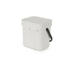 Brabantia Affaldsspand med låg sort.kon. 3 liter Lys grå