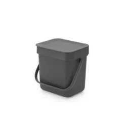 Brabantia Affaldsspand med låg sort.kon. 3 liter Grå