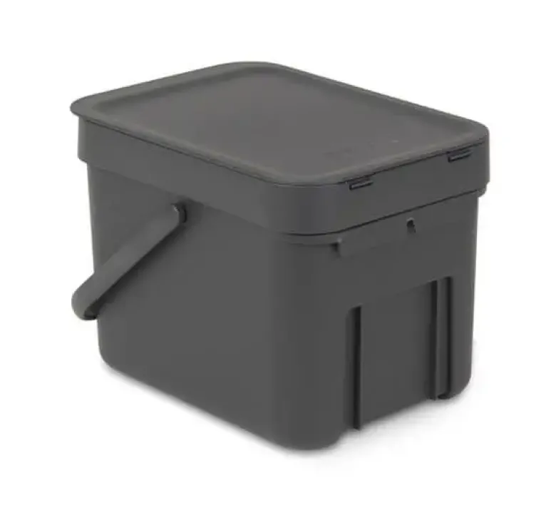 Brabantia Affaldsspand m. låg - 6 liter Grå
