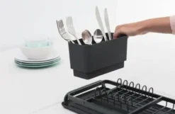Brabantia lille opvaskestativ m. bakke - mørk grå
