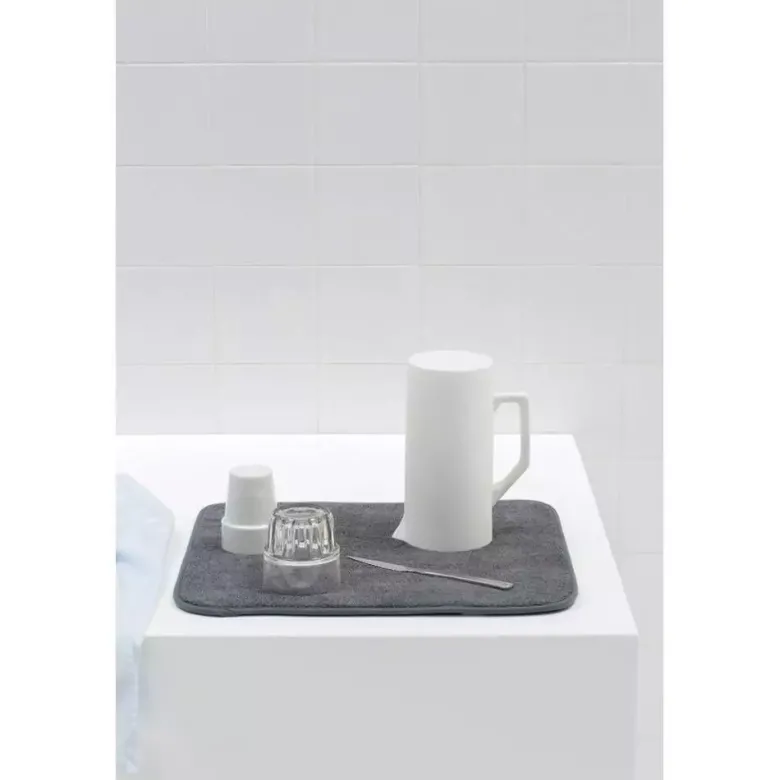 Brabantia microfiber opvaske-måtte - mørk grå 47x40 cm