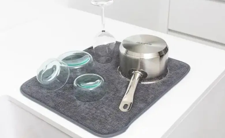 Brabantia microfiber opvaske-måtte - mørk grå 47x40 cm