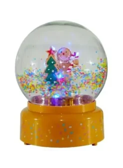 Condor Snekugle med gingerbread mand og multicolor sne 13x18 cm