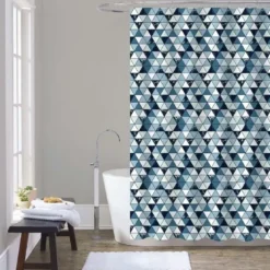 Conzept badeforhæng med trekanter 180x200 cm tekstil m/ringe