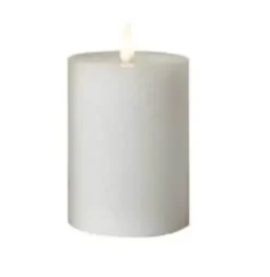 Conzept Electric bloklys 3D flamme Ø7,5x10 cm hvid
