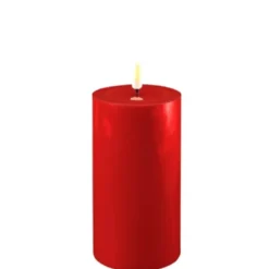 Conzept Electric LED bloklys 3D flamme H15 cm Rød