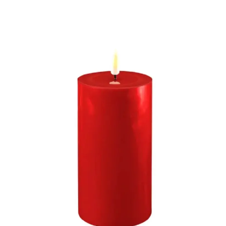 Conzept Electric LED bloklys 3D flamme H15 cm Rød