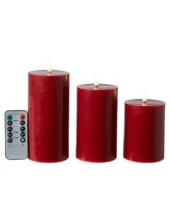 Conzept Electric LED bloklys 3D flamme 3-pak rød