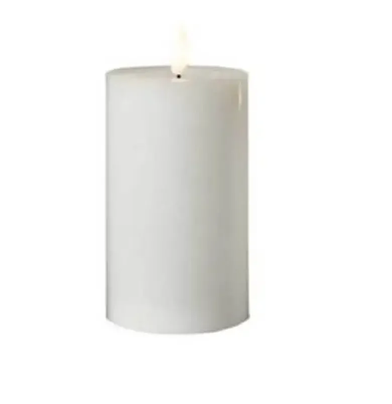 Conzept Electric LED bloklys 3D flamme H12,5 cm hvid
