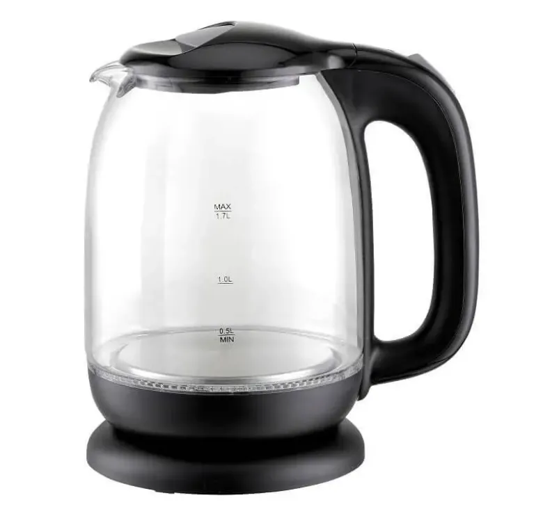 Conzept elkedel 1,7L glas/sort plast med LED-lys