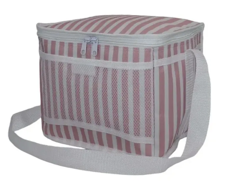 Conzept Køletaske lys rød striber H27 cm. 10L