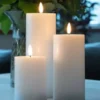 Conzept LED Bloklys 3D flamme opladelig chip 7,5x10 cm