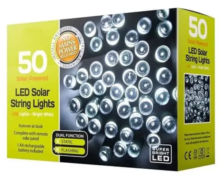 Conzept solcelle lyskæde 50xLED varmhvid