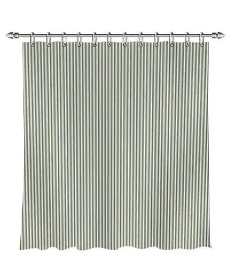 Da'core Badeforhæng inkl. ringe 180x200 cm polyester strib grøn
