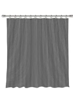 Da'core Badeforhæng inkl. ringe 180x200 cm polyester strib sort