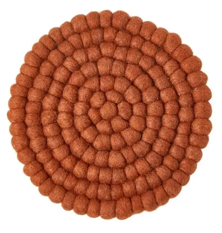 Da'core Bordskåner mini dots uld Ø20 cm terracotta