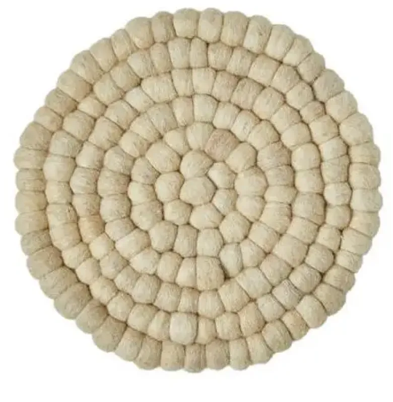 Da'core Bordskåner mini dots uld Ø20 cm natur