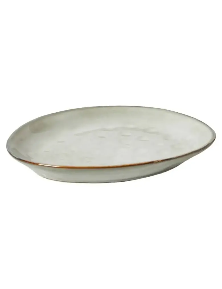 Da'Core Desserttallerken oval 22x18 cm blank stone