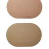 Da'core Dækkeserviet oval PU fake læder rosa/taupe vendbar
