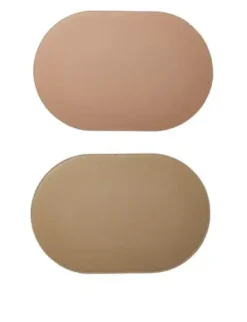 Da'core Dækkeserviet oval PU fake læder rosa/taupe vendbar