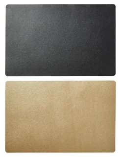Da'core Dækkeserviet PU soft 30x45 cm sort/champagne vendbar