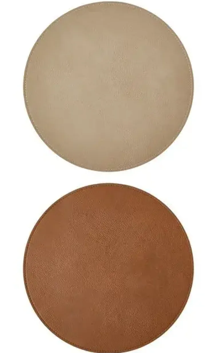 Da'core Dækkeserviet vendbar tobacco/sand Ø38 cm