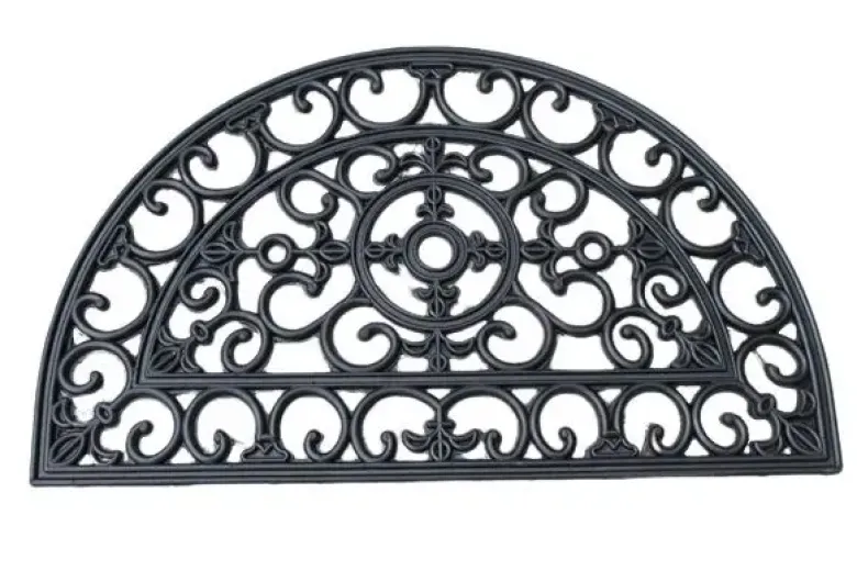 Da'core dørmåtte 45x75 cm halvmåne ornament gummi sort