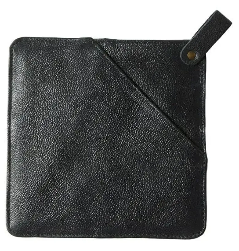 Dacore Grydelap med lomme 20x20 cm læder mat sort