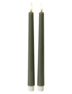 Da'core Kunstig stearinlys Mørk grøn H28 cm