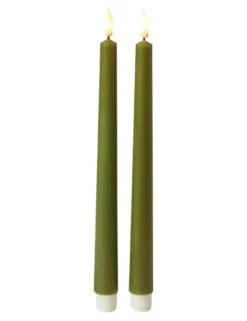 Da'core Kunstig stearinlys Olivengrøn H28 cm