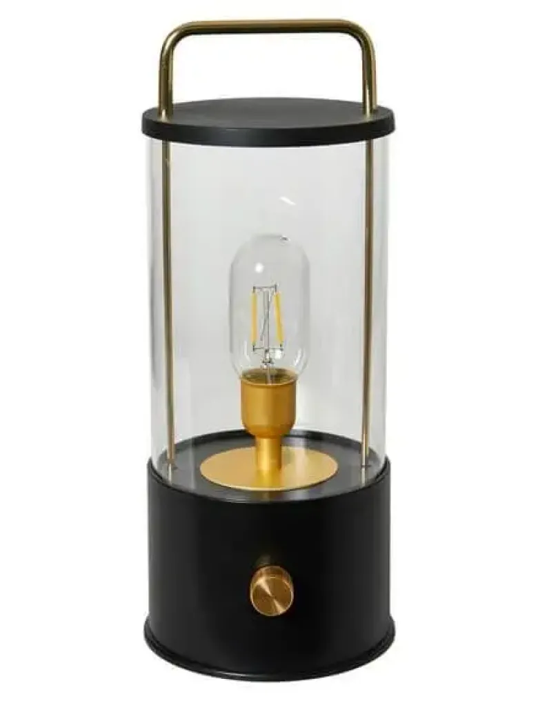 Da'core Lampe opladelig USB-C med messing drejeknap H35 cm
