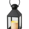 Da'core Lanterne med LED bloklys H22 cm. sort