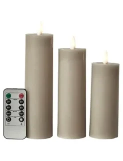 Da'core LED Bloklys flad top 3-pak Sand