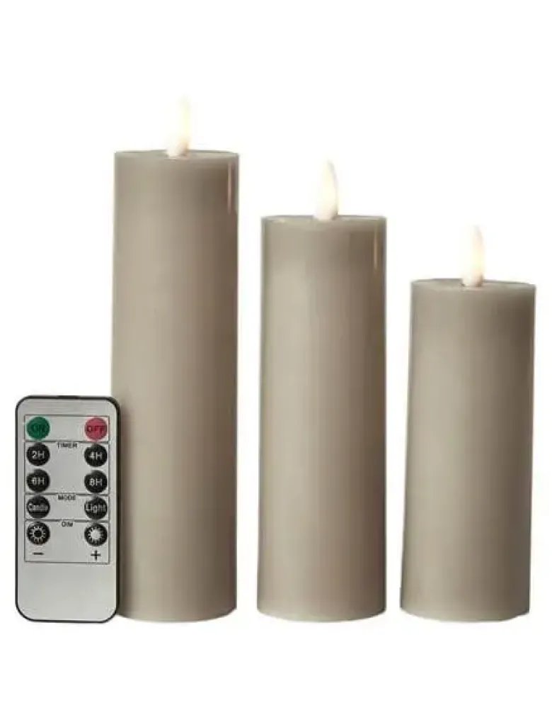 Da'core LED Bloklys flad top 3-pak Sand