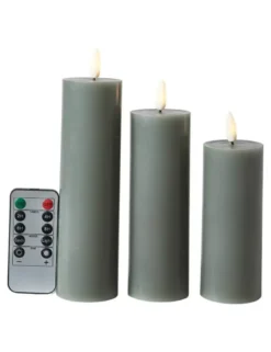 Da'core LED bloklys flad top 3-pak Mørk grøn