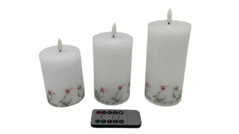 Da'core LED bloklys med 3D flamme 3-pak juleænder