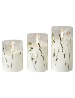 Da'core LED cylinder glas Flora 3 stk