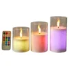 Da'core LED lys i glas med 3D flamme flerfarvet 3-pak