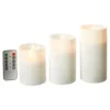 Da'core LED lys i glas med 3D flamme hvidt lys 3-pak
