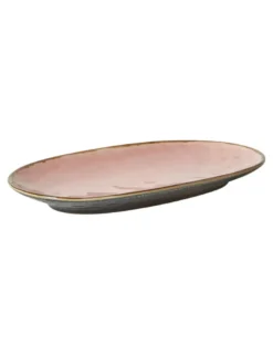 Da'Core oval Serveringsfad 18x31 cm Rosa/sort