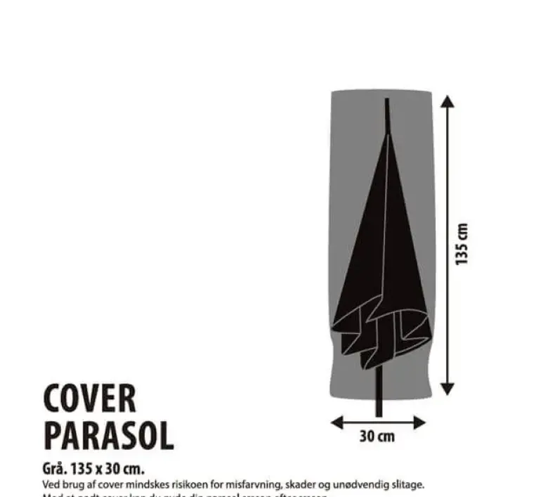 Da'core Overtræk til parasol 135 cm grå