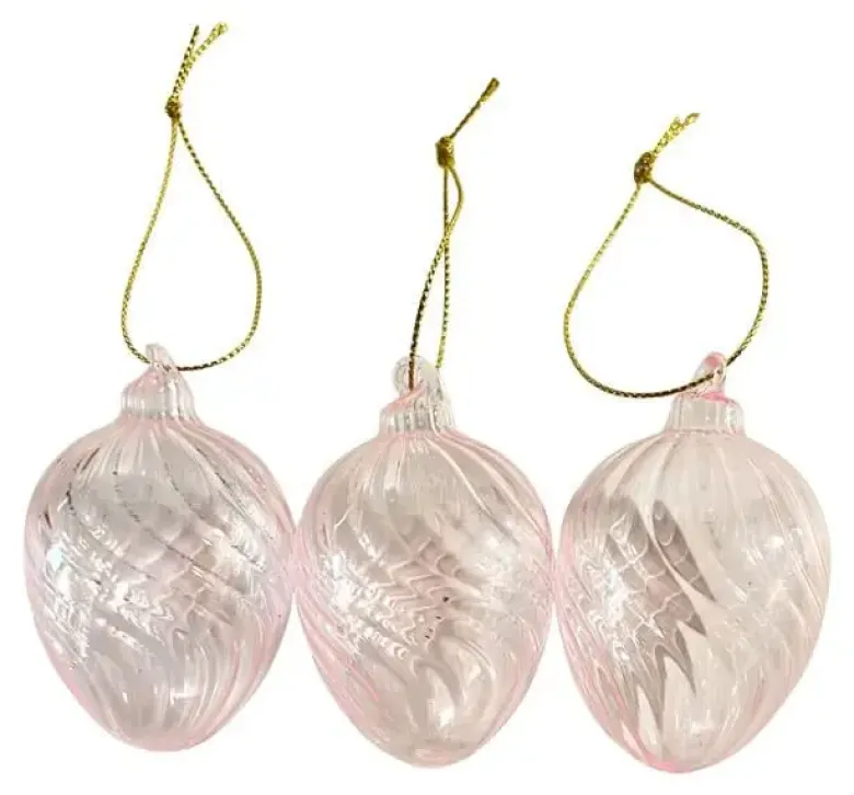 Da'core Påskeæg glas 3stk rosa 7cm