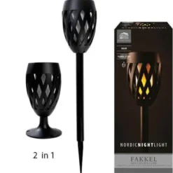 Det Gamle Apotek Solcellefakkel 2-i-1 flamme-effekt H70 cm