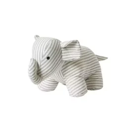Dørstopper elefant 25 cm strib grå/blå